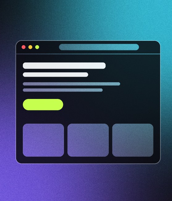 Browser window mockup of a fast web3 marketing website